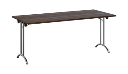 SLC 180 chrom skládací jednací stůl 1800x800, deska 25 mm, podnož chrom, deska ořech královský